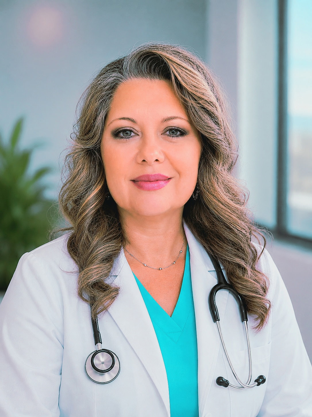Keechia Muse, APRN, in a white lab coat at Muse Family Practice